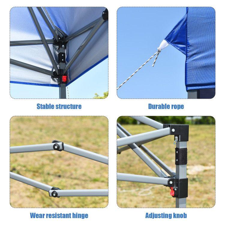 8 x 8 Feet Outdoor Pop-up Canopy Tent with Portable Roller Bag and Sand Bags
