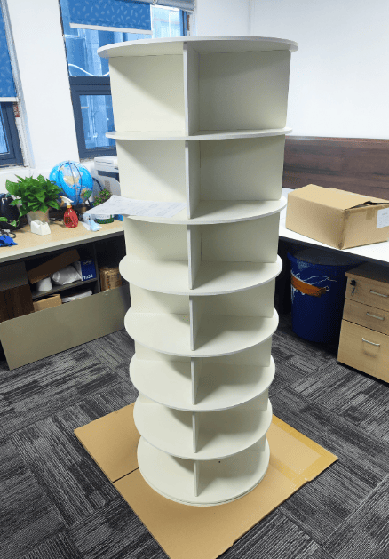 7 Tier Rotating Shoe Rack Tower, Spinning Shoe Display, 360 Shoe Rack Storage Round Carousel, Vertical Handbag Rotate Shoes Closet Organization, Christmas Gift (WHITE) Berry Charmz