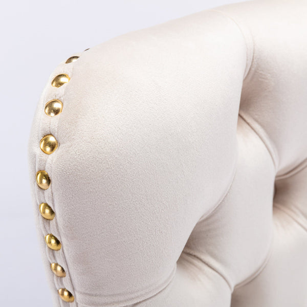 Set of 2 Thick Golden Swivel Velvet Barstools BLAKHOM