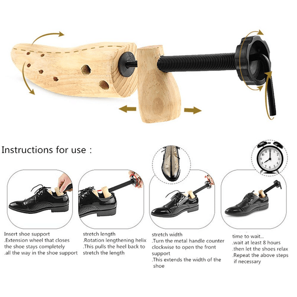 2-Way Wooden Adjustable Shoe Stretcher Expander Men Women Boot Size US 5-13 Berry Charmz