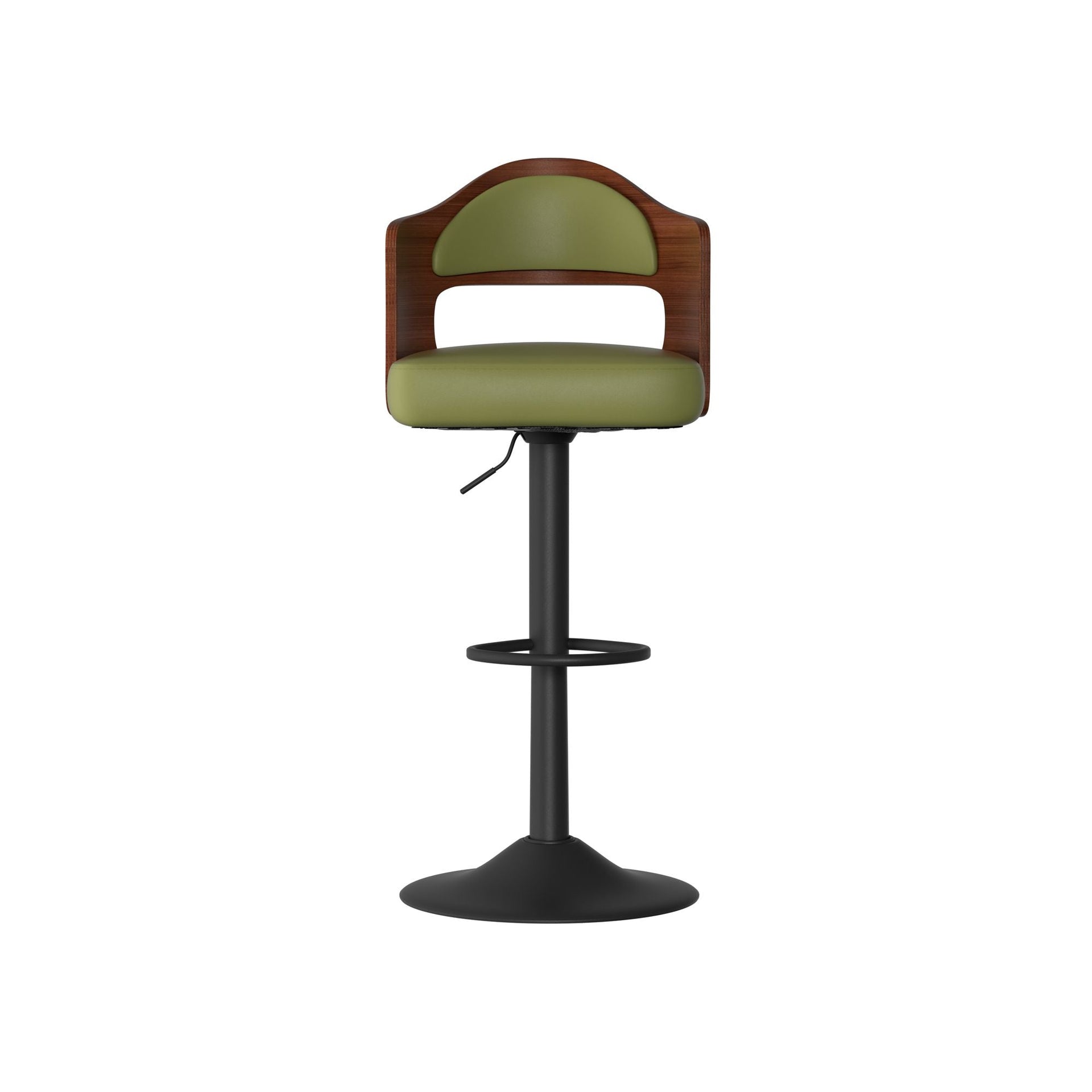 Set of 2  Wooden Barstools PU Leather Upholstered Bar Chairs BLAKHOM