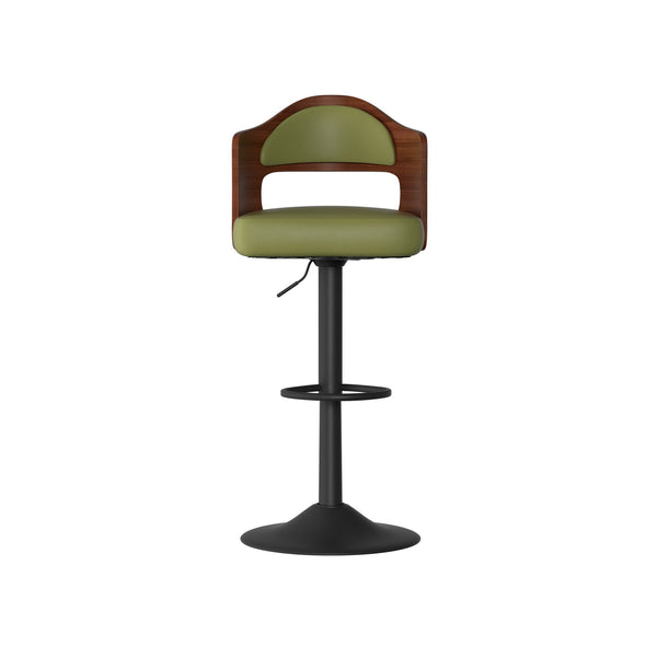 Set of 2  Wooden Barstools PU Leather Upholstered Bar Chairs BLAKHOM