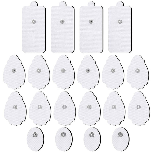 TENS/EMS Unit Replacement Pads NURSAL 20 Pack 3.5mm Snap Electrode Pads 30+ Reuse