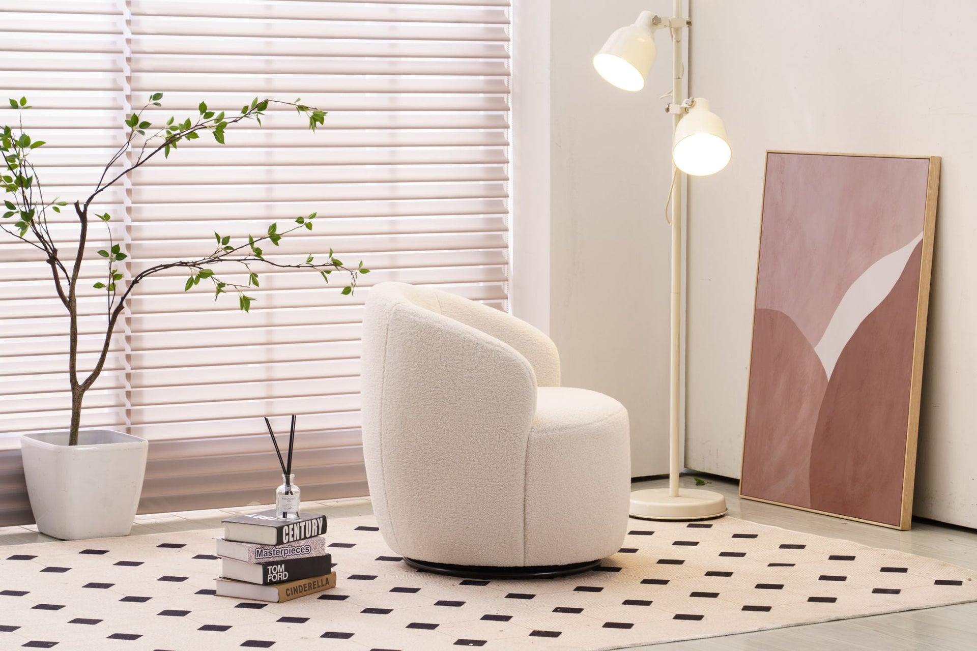 Fabric Swivel Armchair 