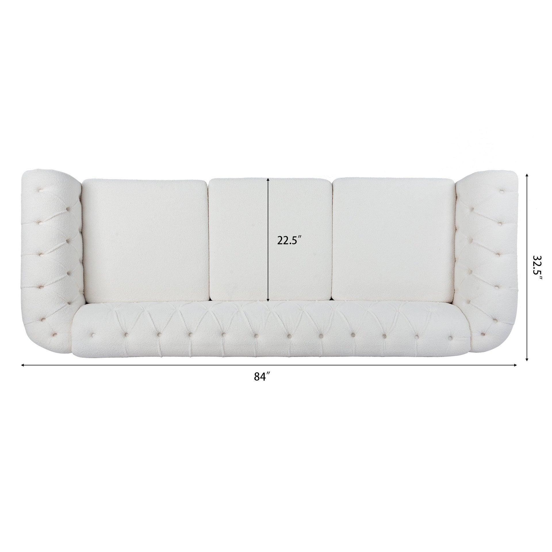 Rolled Arm Chesterfield 3 Seater Sofa