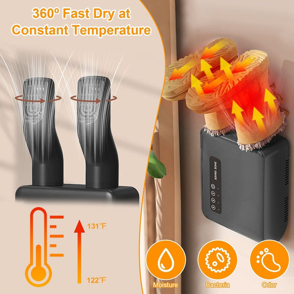 Portable Shoe Dryer Boot Shoe Warmer Deodorizer with 3 Timer Settings for Wet Boots Gloves Hats Garments Berry Charmz