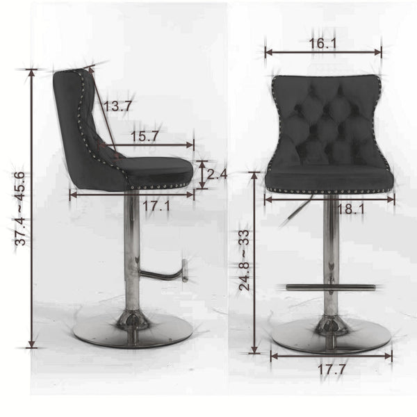 Golden Swivel Velvet Barstools BLAKHOM