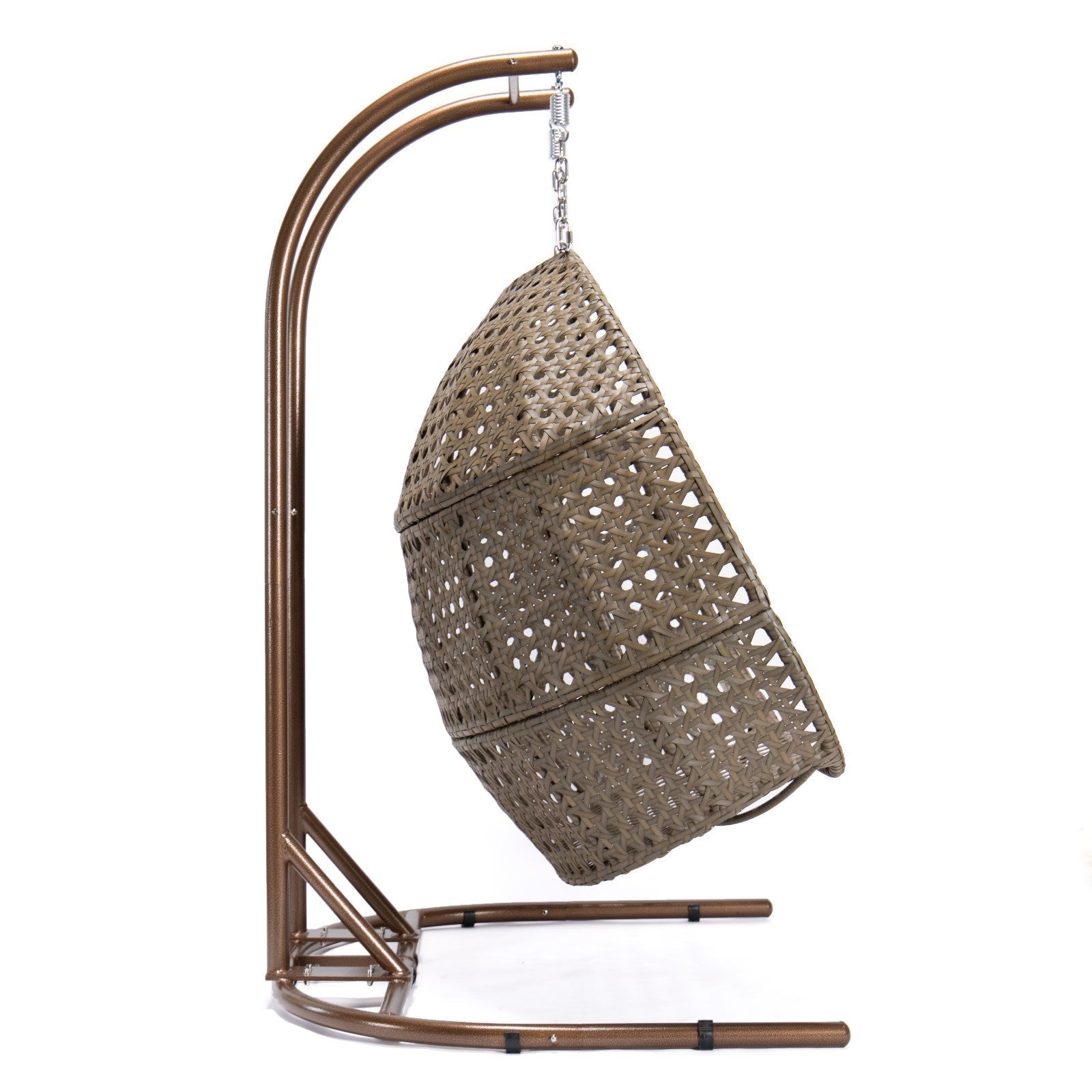 Brown Wicker Hanging Double-Seat Swing Chair BLAKHOM