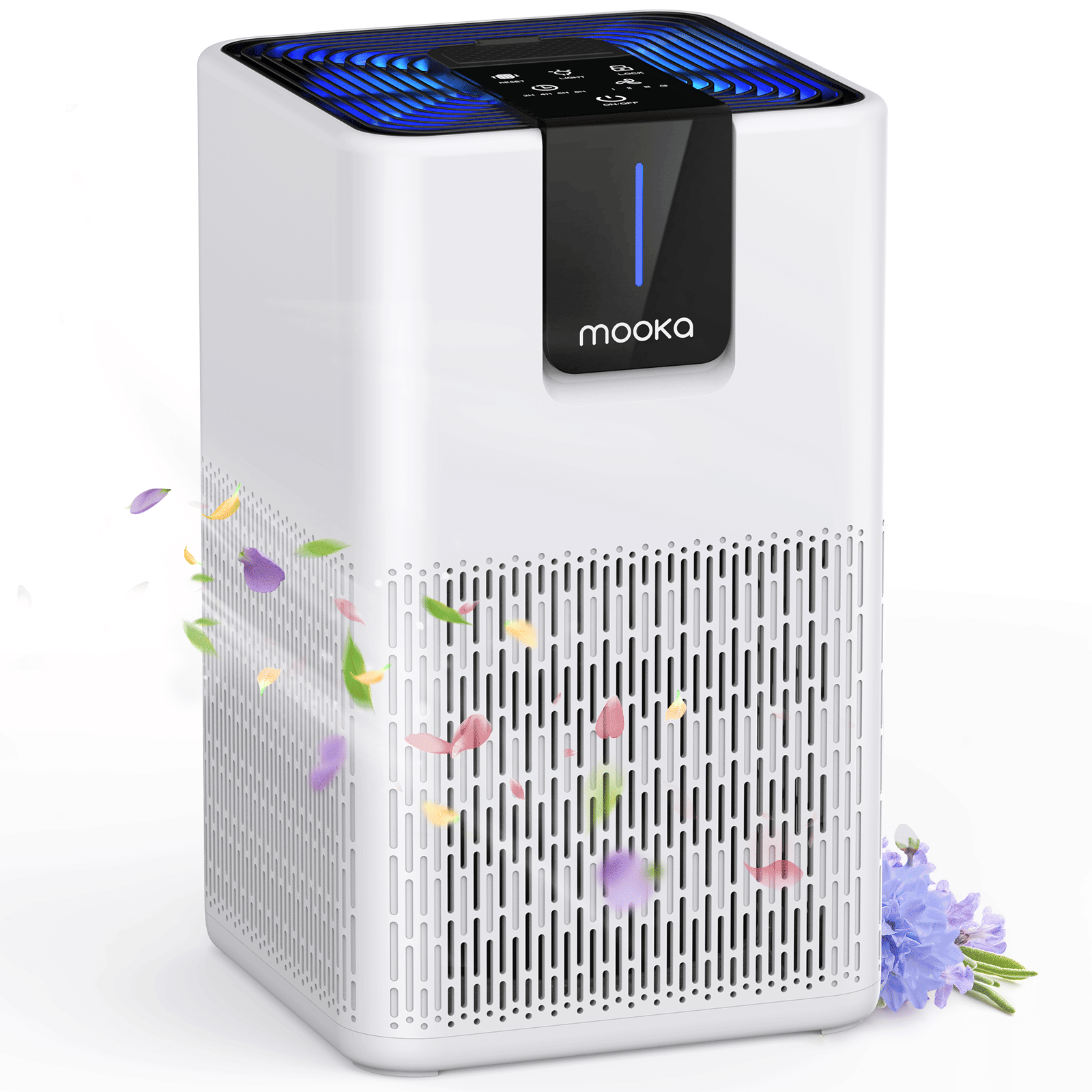 MOOKA Air Purifiers for Home Large Room Up to 1250 Ft², H13 HEPA Air Purifier for Pets Dust Odor Smoke, Aromatherapy Function, Air Cleaner with 15dB Quiet Sleep Mode for Bedroom Office Living Room