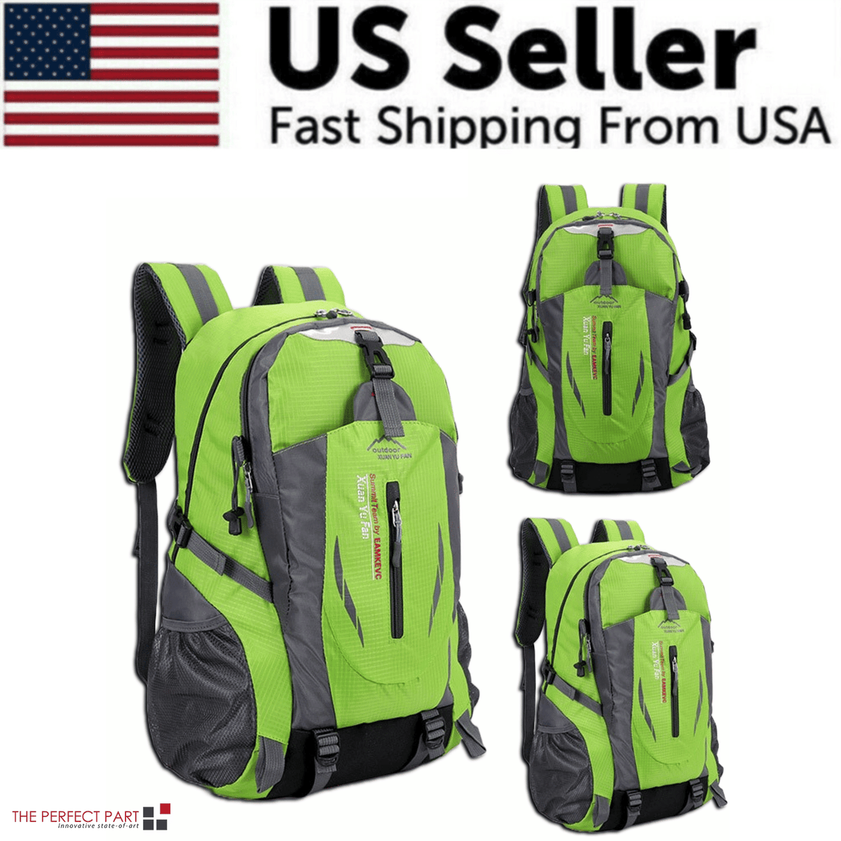 40L Men Women Travel Backpack Camping Laptop Hiking School Book Bag USA