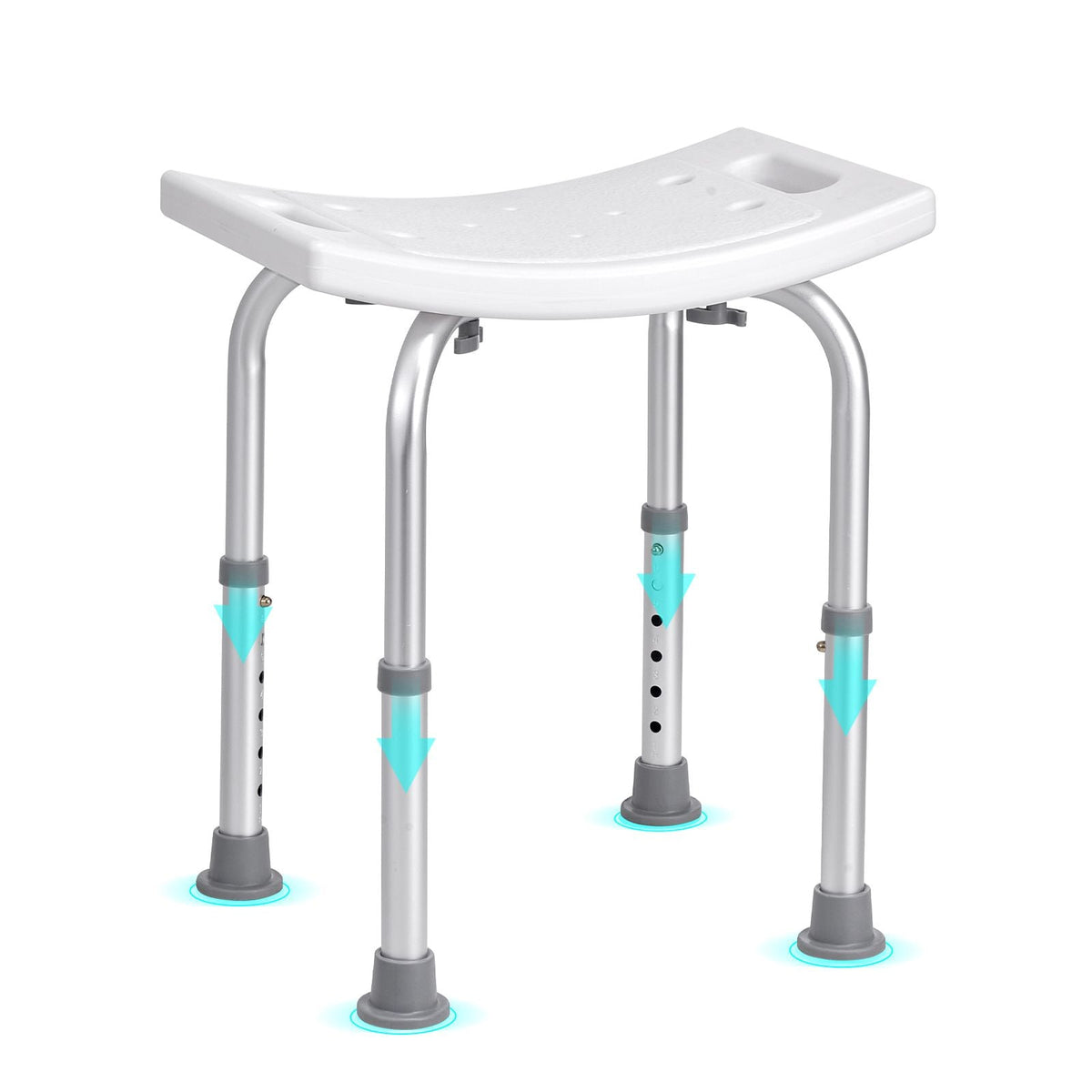 Shower Chair Adjustable Height Non-Slip Stool w/ Handles 350 lbs