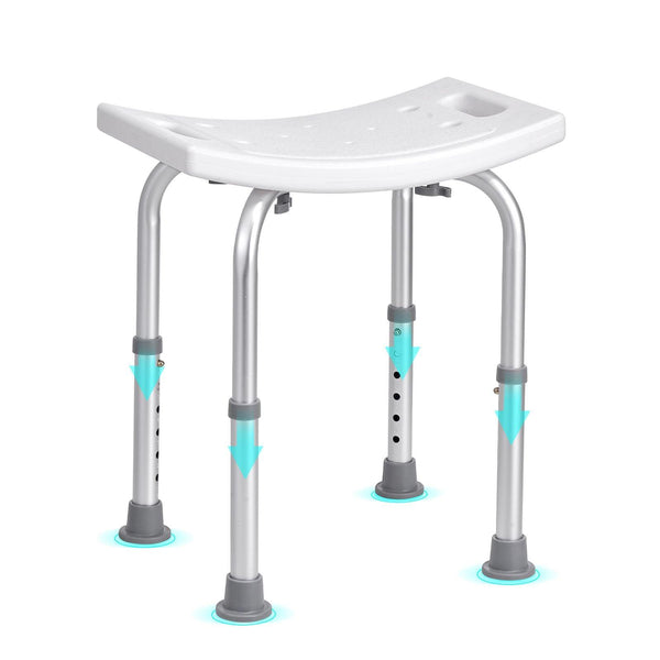 Shower Chair Adjustable Height Non-Slip Stool w/ Handles 350 lbs