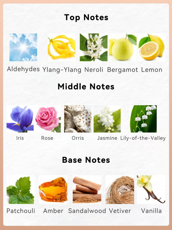 2-piece set, women's perfume spray and body lotion gift box, lasting fragrance, aldehydes, jasmine, ylang, orange blossom, bergamot, lemon flavor, very suitable for holiday gifts, dates, parties Berry Charmz