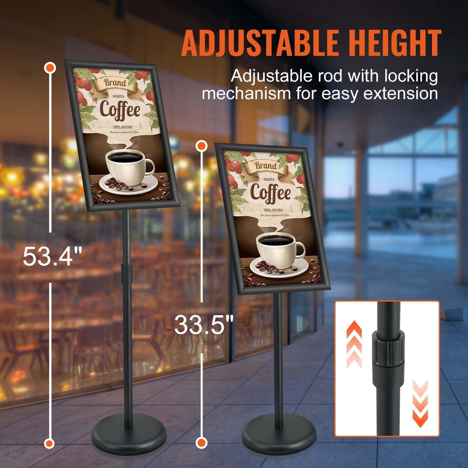 Pedestal Sign Holder, 11 x 17 Inch Vertical and Horizontal Adjustable Poster Stand