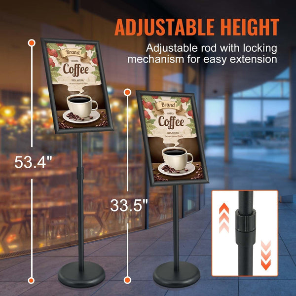 Pedestal Sign Holder, 11 x 17 Inch Vertical and Horizontal Adjustable Poster Stand