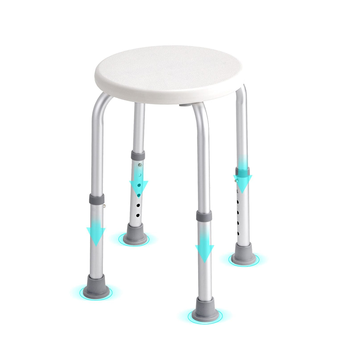 Adjustable Shower Stool Non-Slip Bath Seat 300 lb Capacity