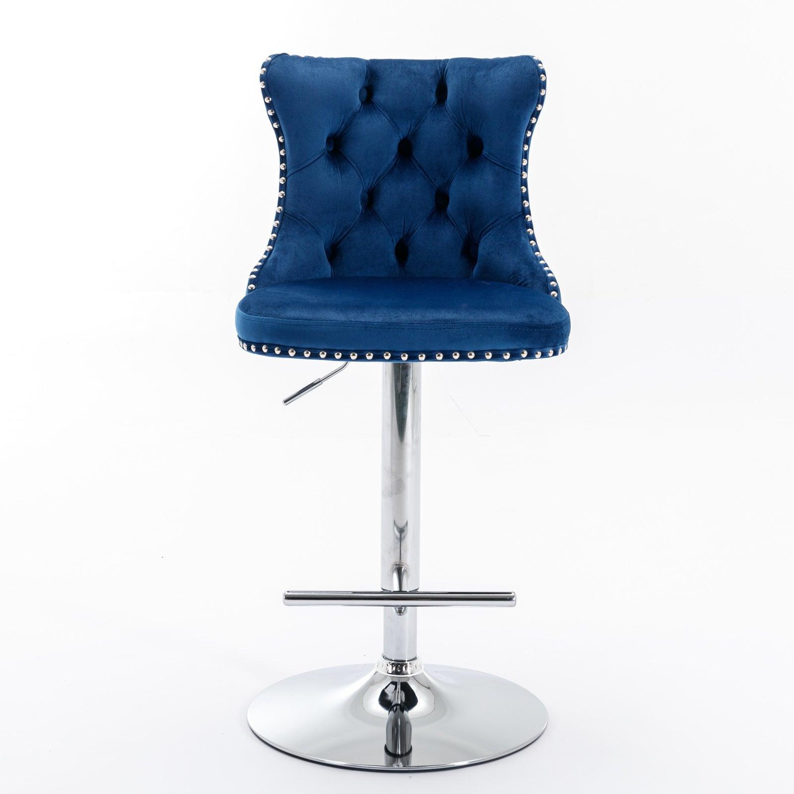 Set of 2  Swivel Velvet Barstools