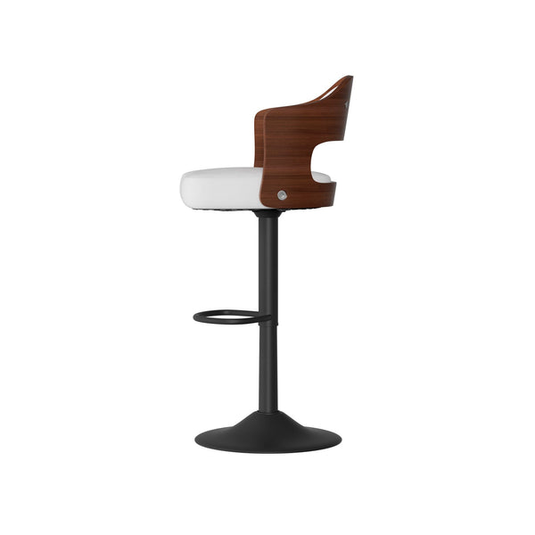 Set of 2  Wooden Barstools PU Leather Upholstered Bar Chairs BLAKHOM
