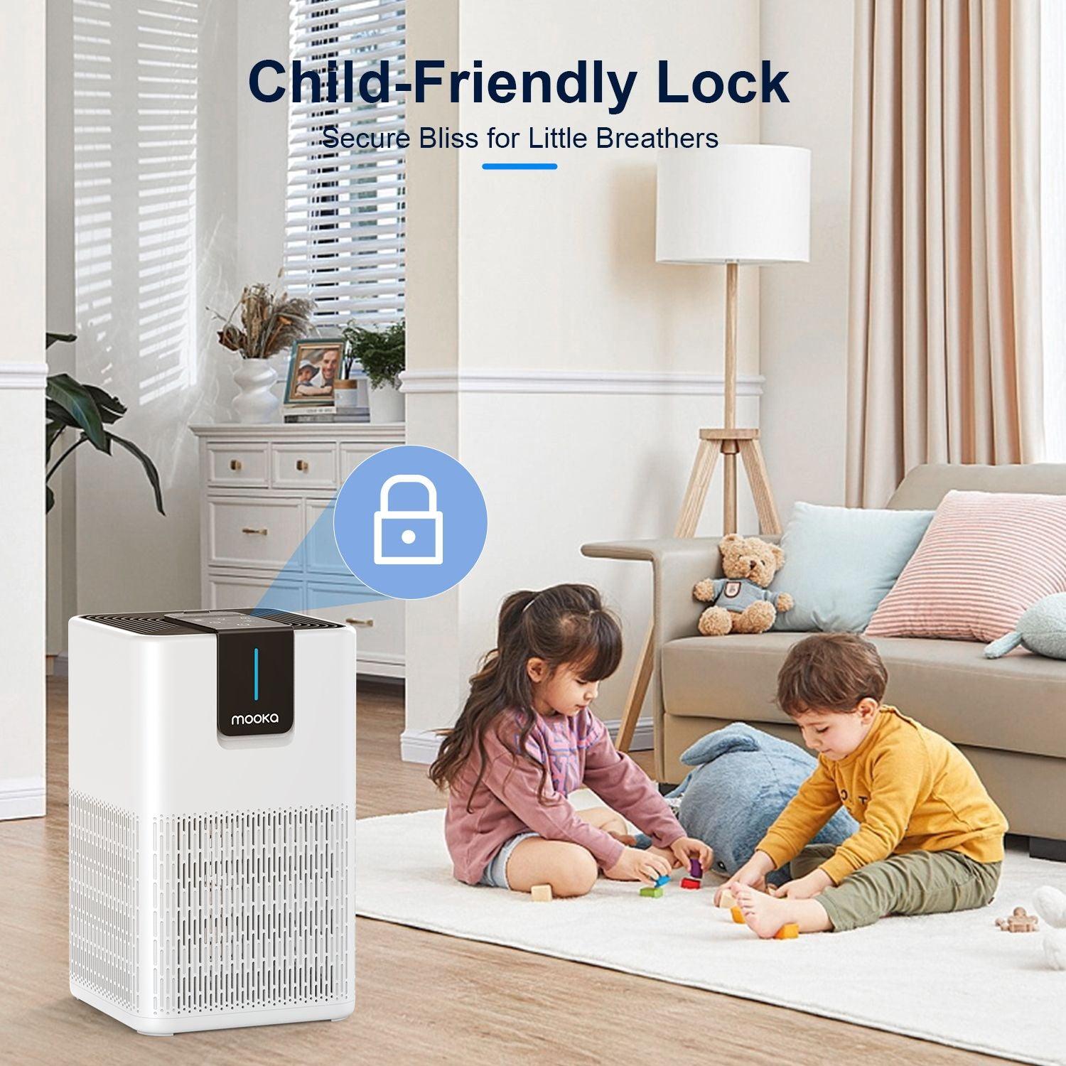 MOOKA Air Purifiers for Home Large Room Up to 1250 Ft², H13 HEPA Air Purifier for Pets Dust Odor Smoke, Aromatherapy Function, Air Cleaner with 15dB Quiet Sleep Mode for Bedroom Office Living Room
