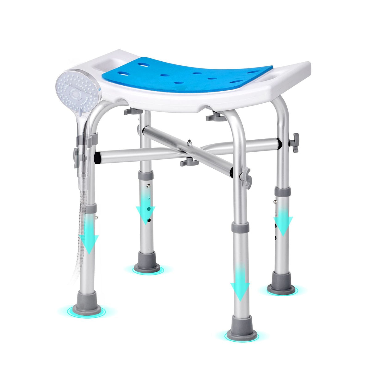 Shower Chair Adjustable Height Non-Slip Bath Stool 500 lbs