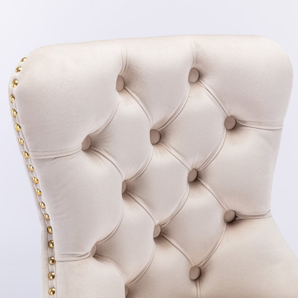 Set of 2 Thick Golden Swivel Velvet Barstools BLAKHOM