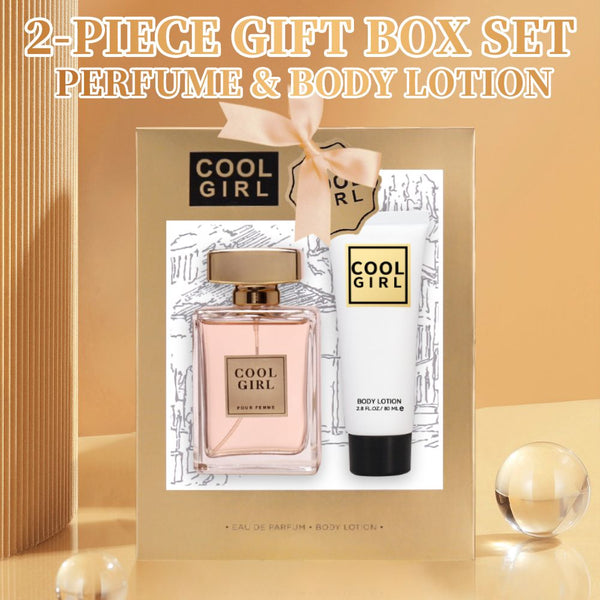 2-piece set, women's perfume spray and body lotion gift box, lasting fragrance, aldehydes, jasmine, ylang, orange blossom, bergamot, lemon flavor, very suitable for holiday gifts, dates, parties Berry Charmz