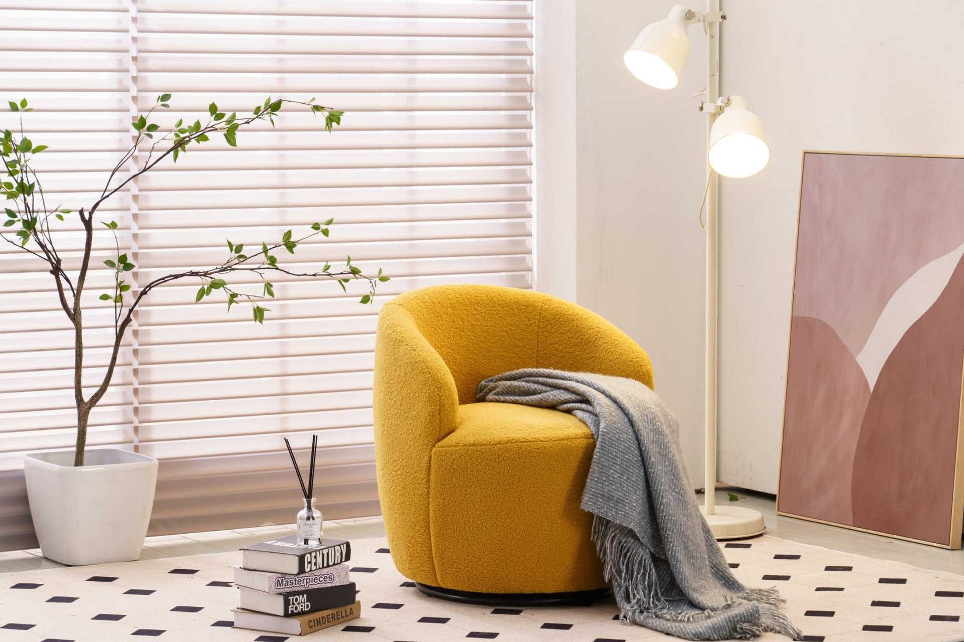 Fabric Swivel Armchair 