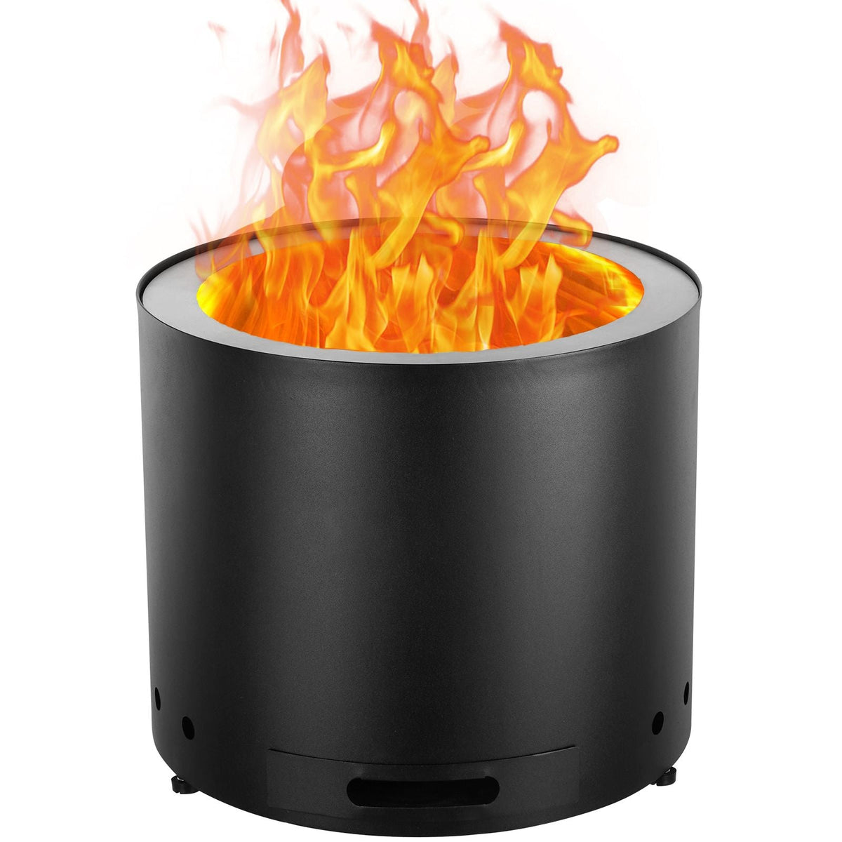 Smokeless Fire Pit Stove Bonfire, H: 12.6 in x Dia: 15 in ,Wood Burning Fireplaces with Removable Ash Pan, SUS430 Stainless Steel inner Portable