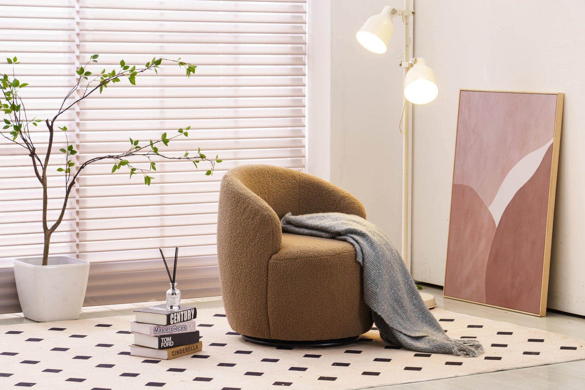 Fabric Swivel Armchair 