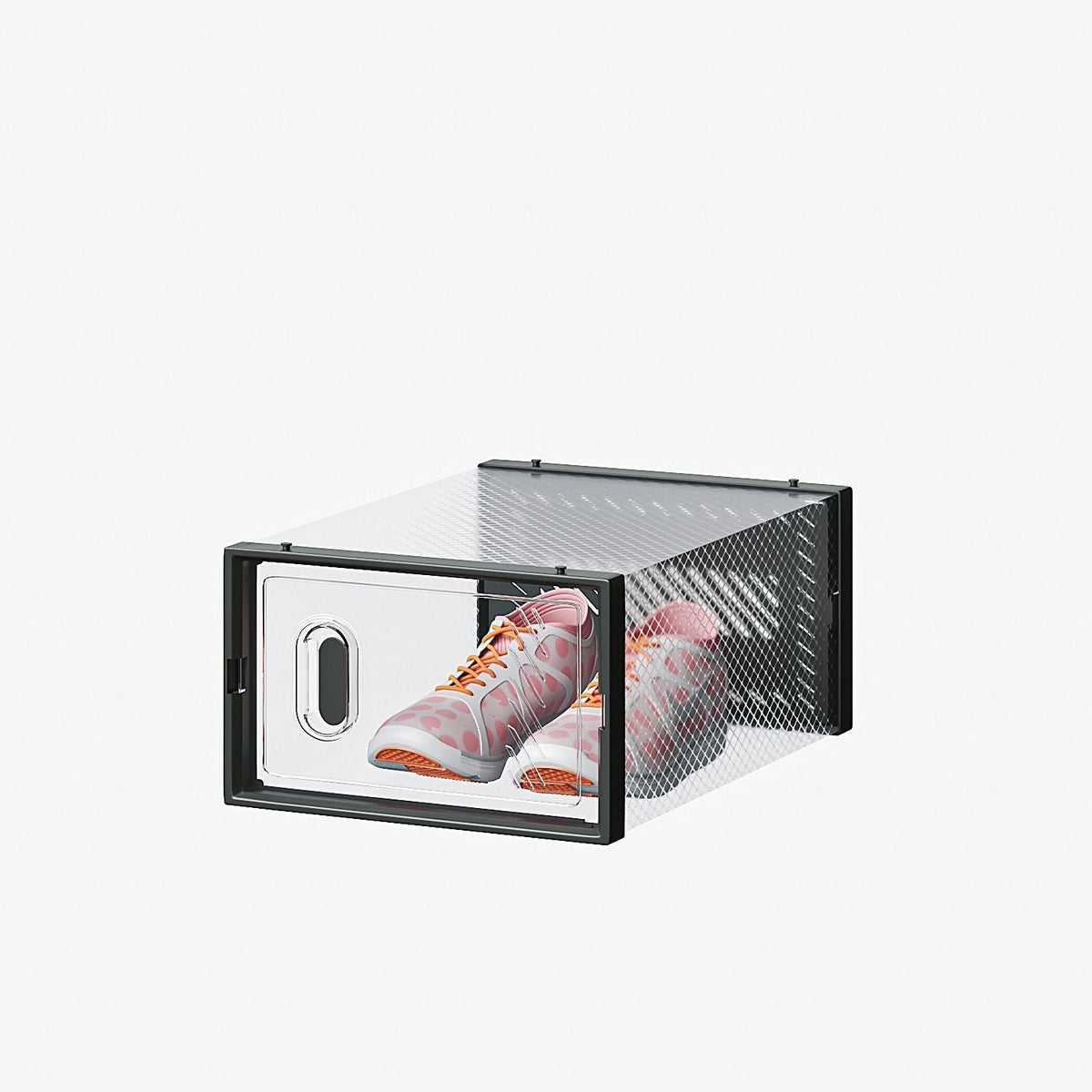 6/12/18/24/36PCS Stackable Shoe Storage Cabinet with Clear Front Door Plastic Sneaker Organizer