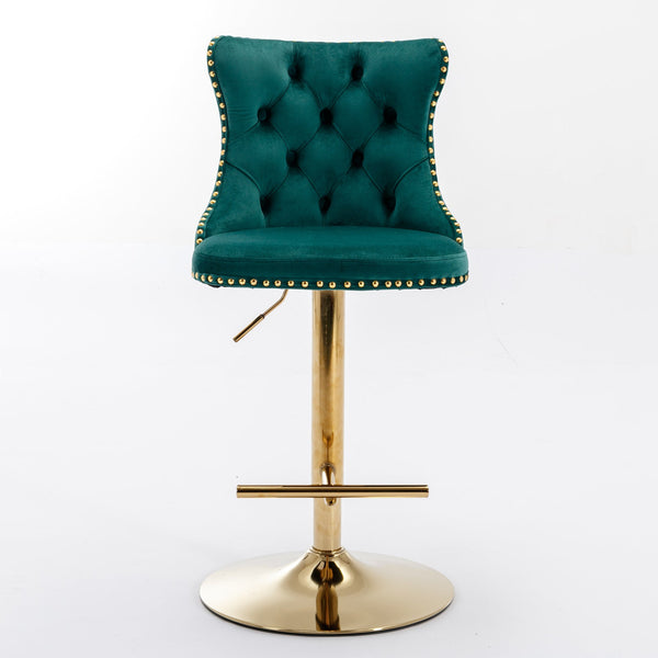 Golden Swivel Velvet Barstools BLAKHOM