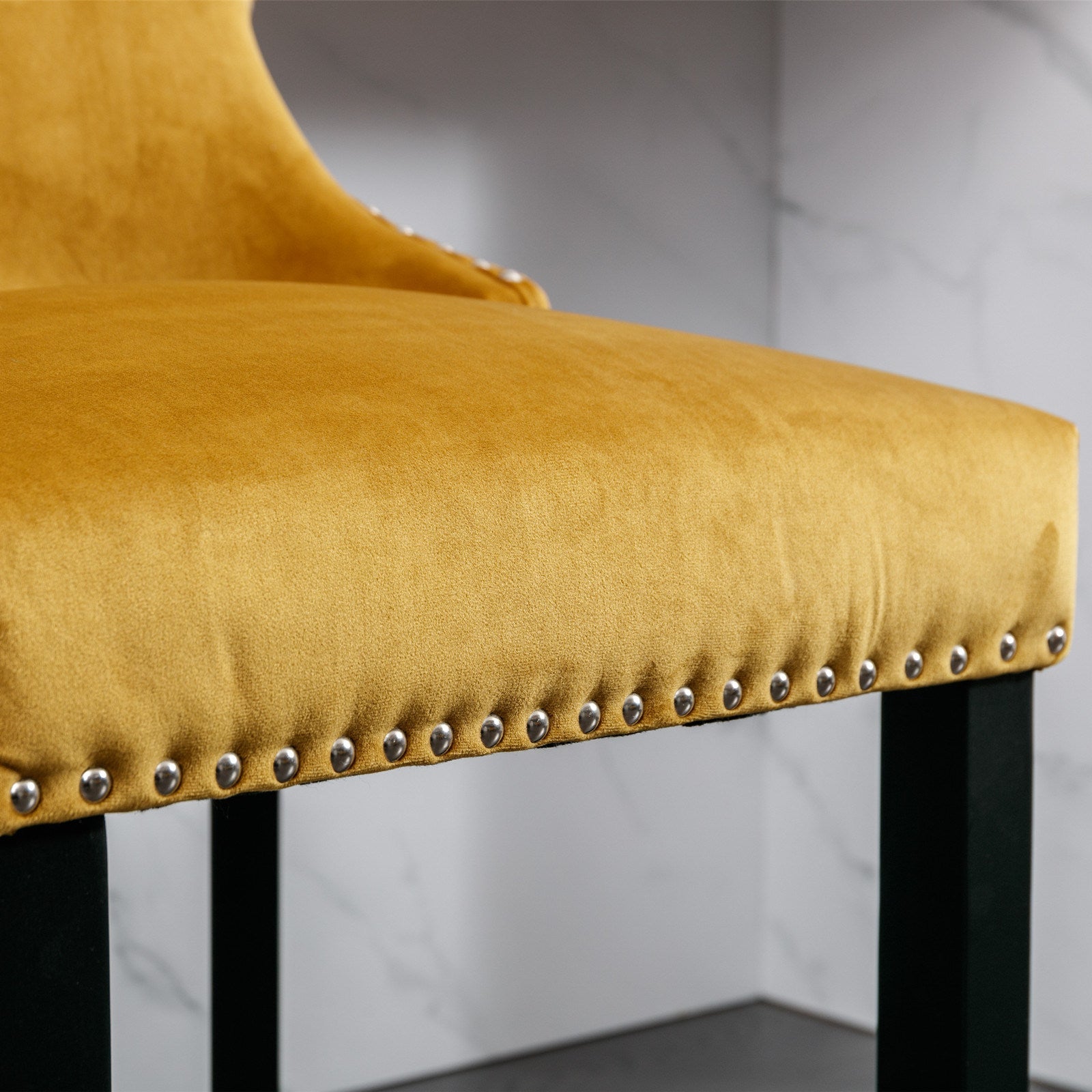Yellow Velvet Barstool BLAKHOM