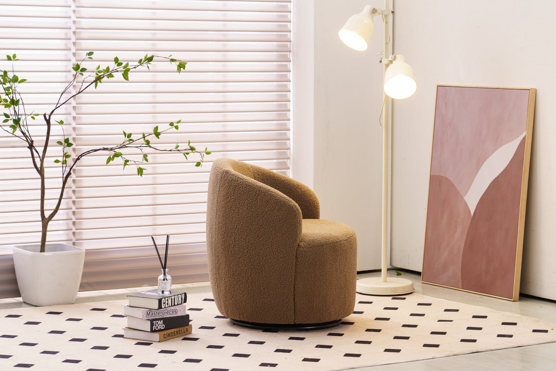 Fabric Swivel Armchair 