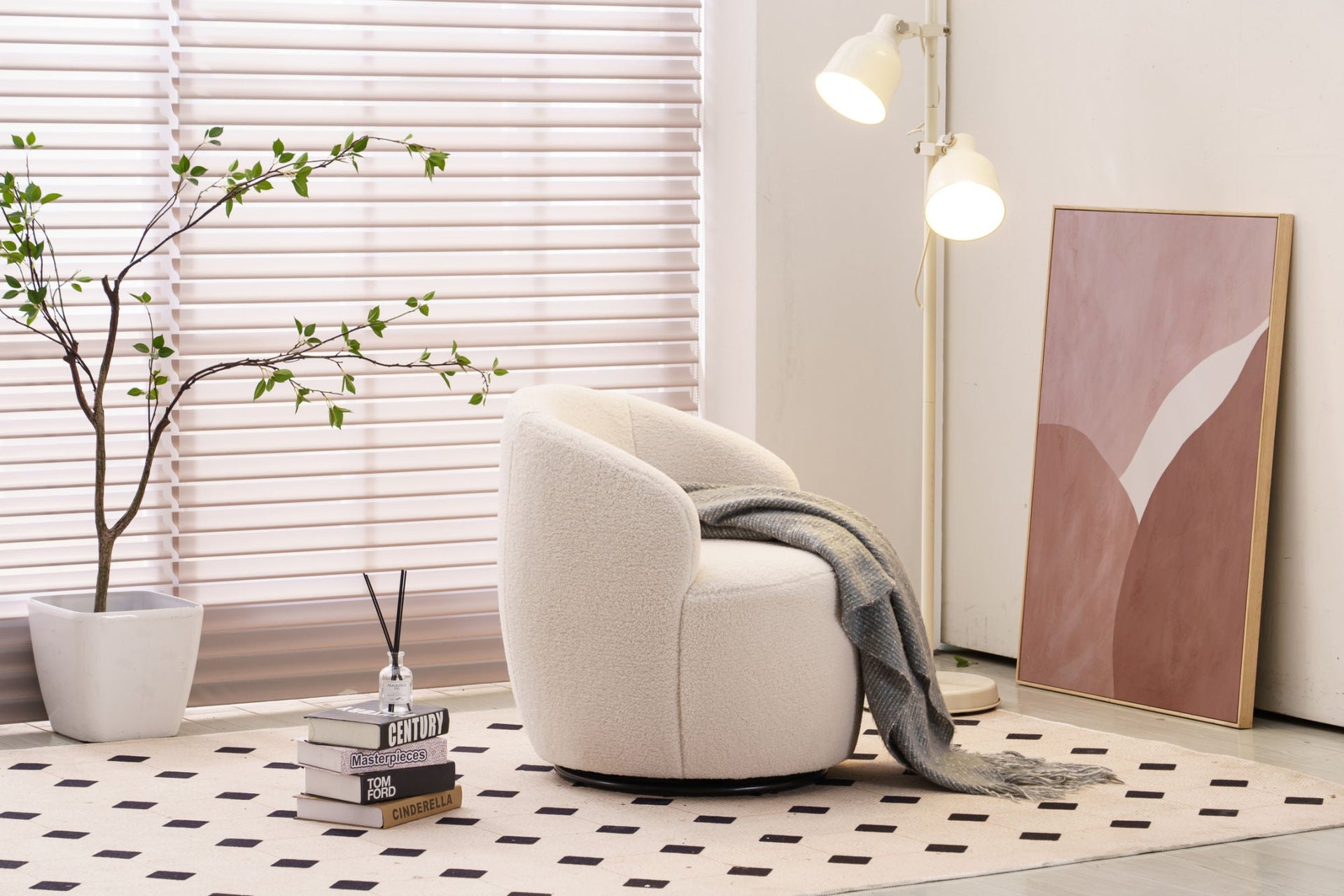 Fabric Swivel Armchair 