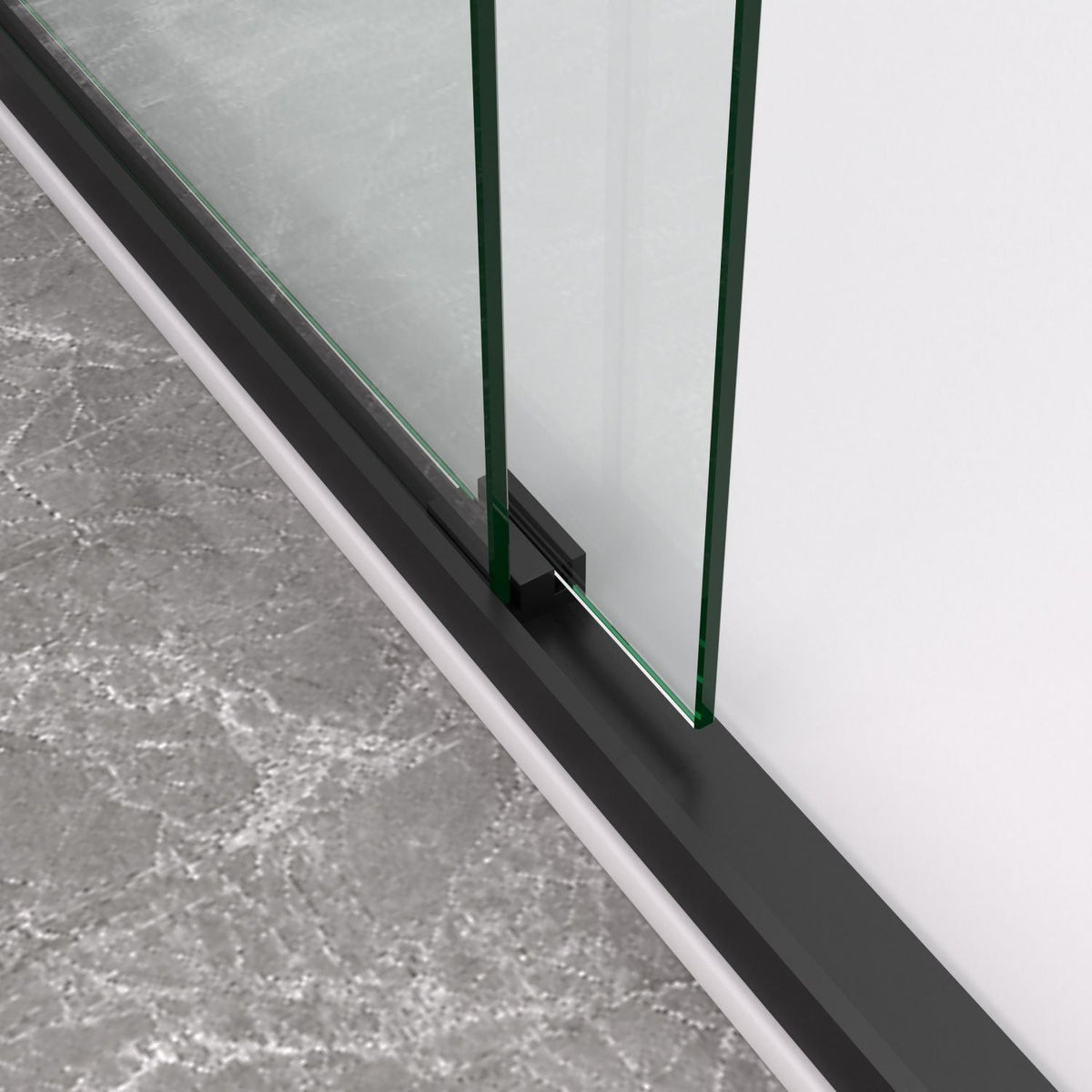 Aluminum Frame Double Sliding Shower Door, Bypass Bathroom Sliding Door with Premium 5/16