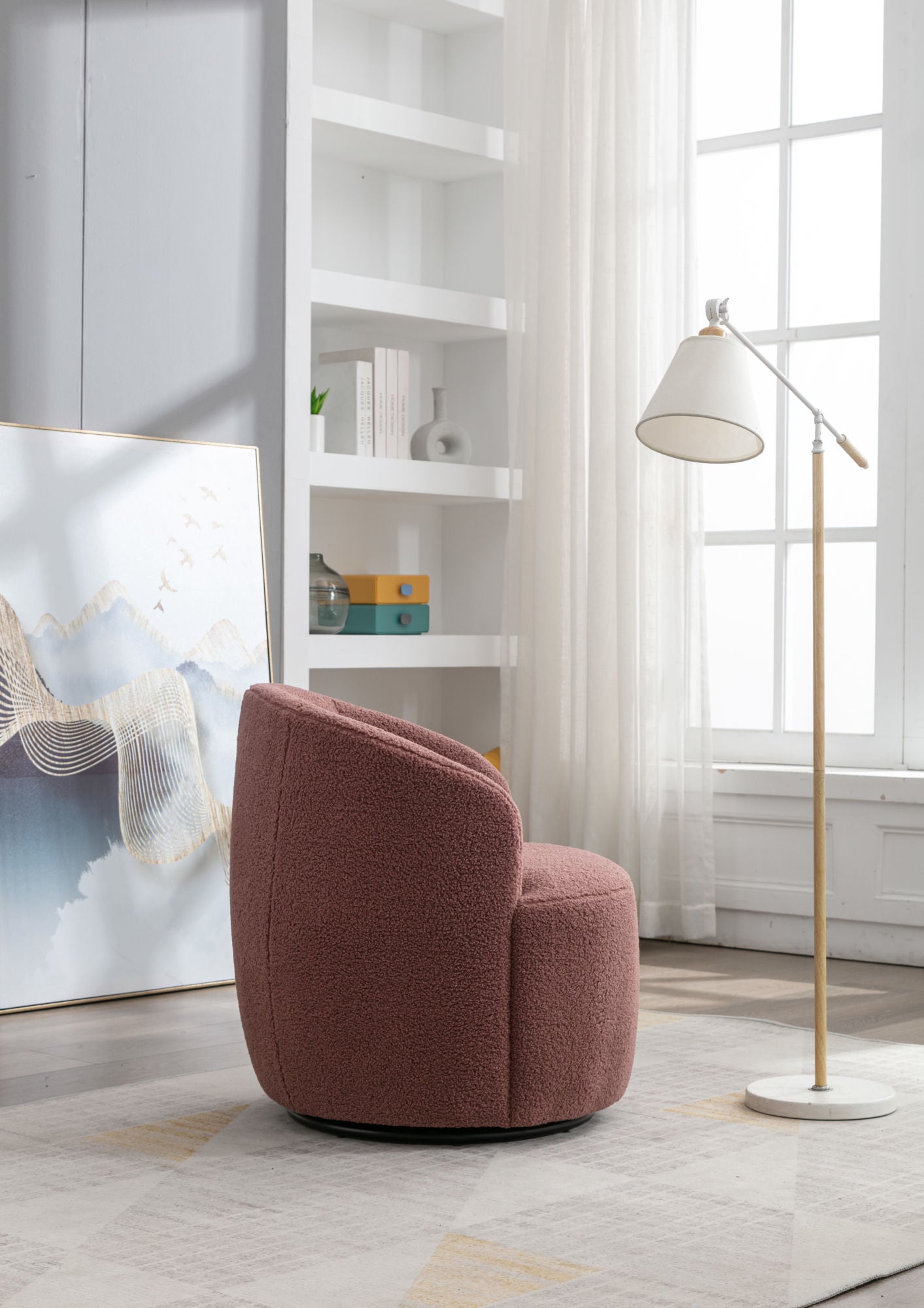 Fabric Swivel Armchair 