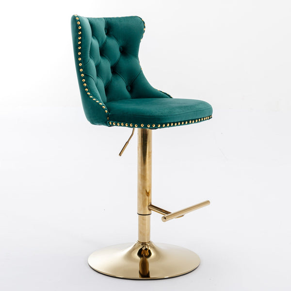 Golden Swivel Velvet Barstools BLAKHOM
