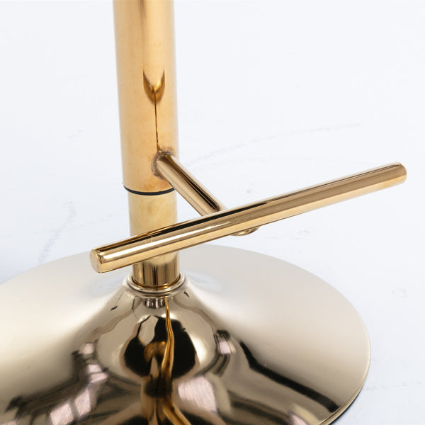 Set of 2 Thick Golden Swivel Velvet Barstools BLAKHOM