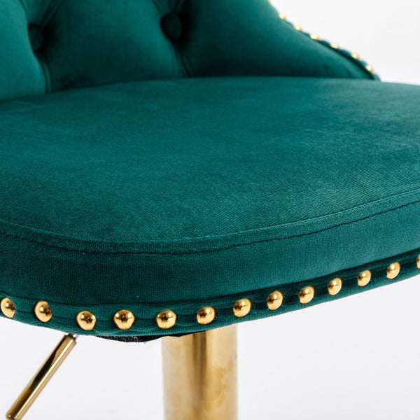 Golden Swivel Velvet Barstools BLAKHOM