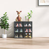 6/12/18/24/36PCS Stackable Shoe Storage Cabinet with Clear Front Door Plastic Sneaker Organizer - 6PCS