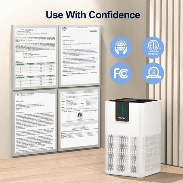 MOOKA Air Purifiers for Home Large Room Up to 1250 Ft², H13 HEPA Air Purifier for Pets Dust Odor Smoke, Aromatherapy Function, Air Cleaner with 15dB Quiet Sleep Mode for Bedroom Office Living Room