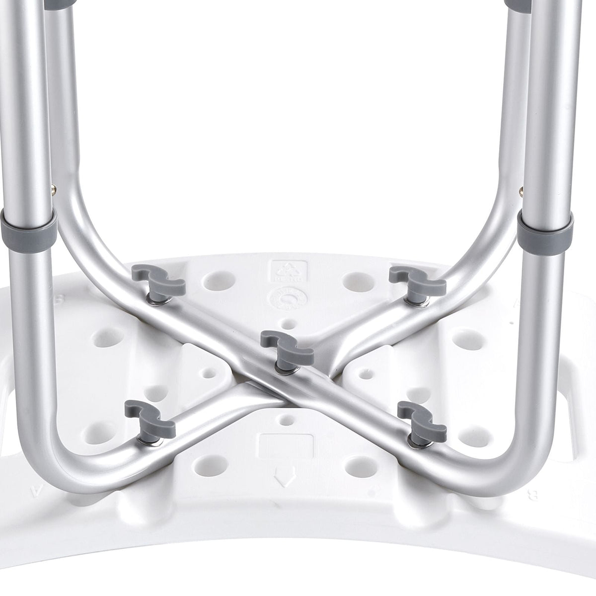 Shower Chair Adjustable Height Non-Slip Stool w/ Handles 350 lbs