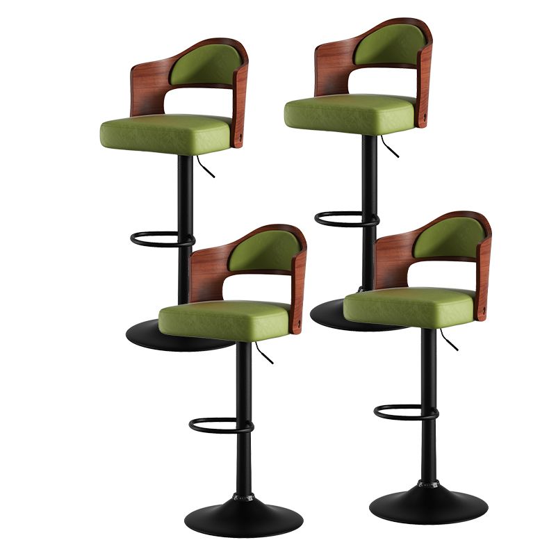 Set of 2  Wooden Barstools PU Leather Upholstered Bar Chairs BLAKHOM