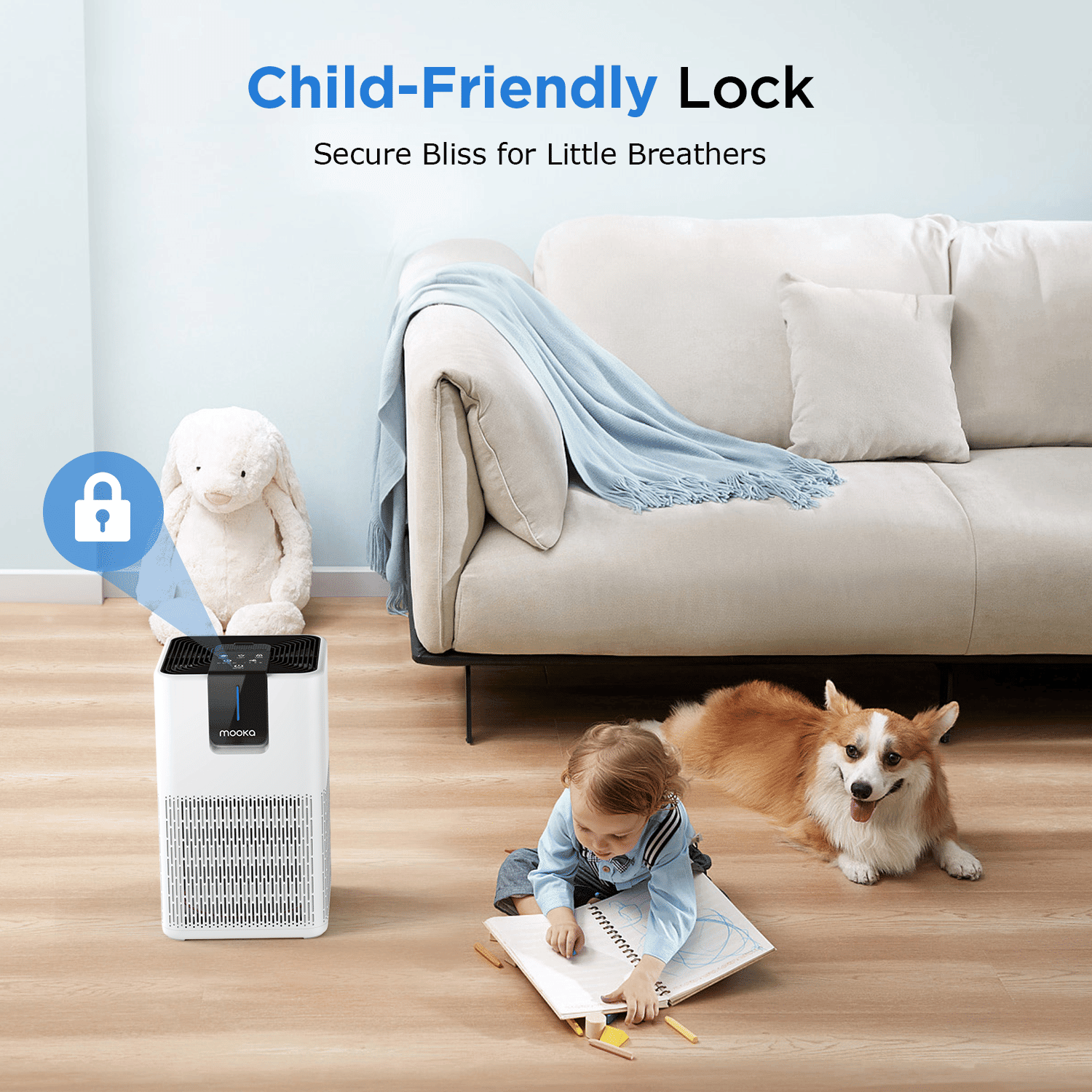 MOOKA Air Purifiers for Home Large Room Up to 1250 Ft², H13 HEPA Air Purifier for Pets Dust Odor Smoke, Aromatherapy Function, Air Cleaner with 15dB Quiet Sleep Mode for Bedroom Office Living Room
