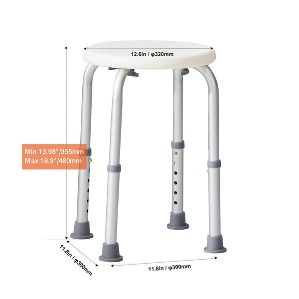 Adjustable Shower Stool Non-Slip Bath Seat 300 lb Capacity