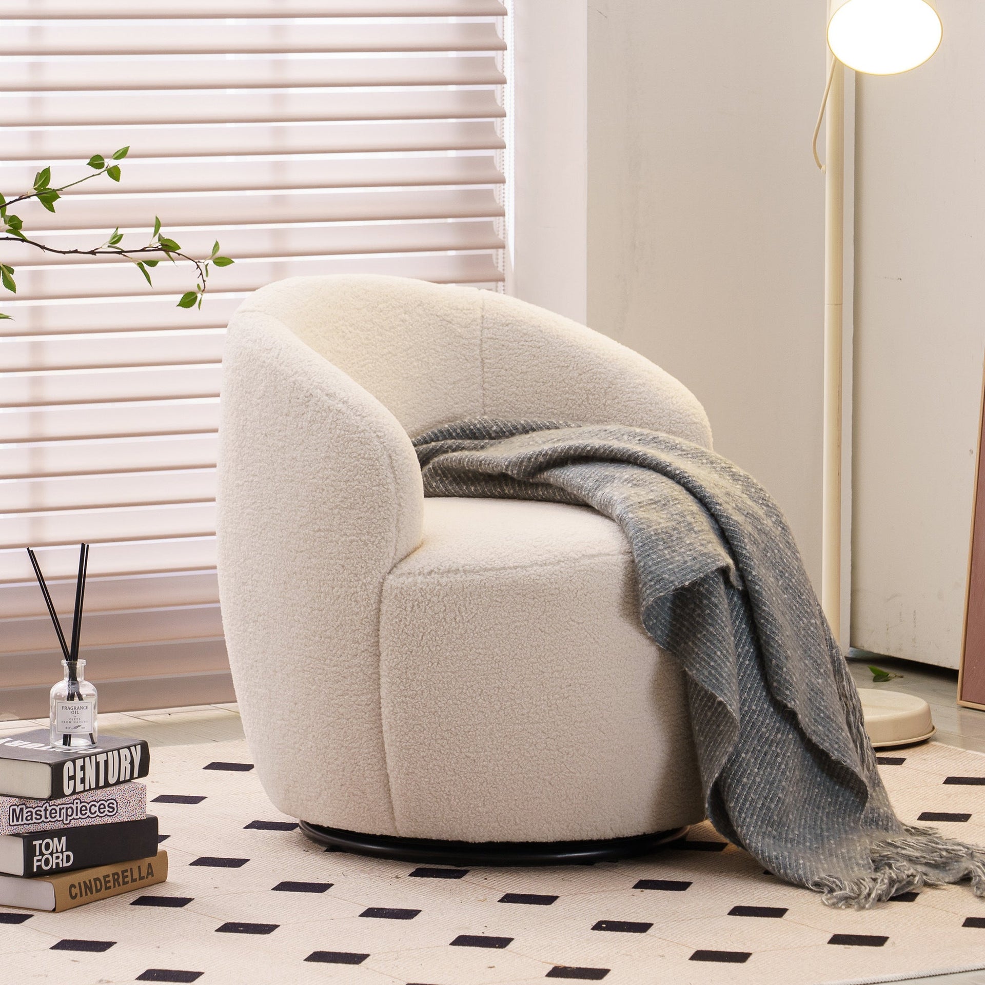 Fabric Swivel Armchair 