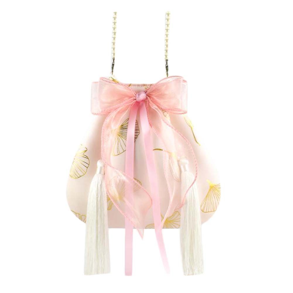 Pink Hanfu Crossbody Bag Chinese Style Shoulder Bag Cheongsam Ribbon Handbag Cell Phone Purse Berry Charmz