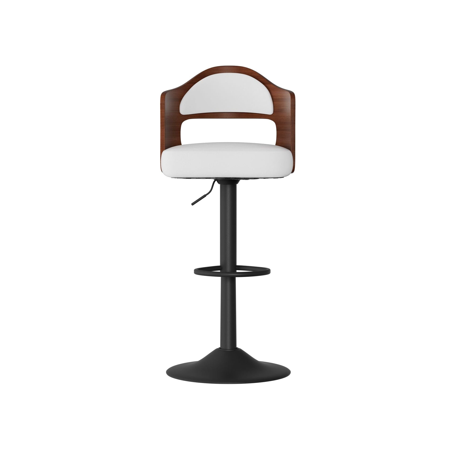 Set of 2  Wooden Barstools PU Leather Upholstered Bar Chairs BLAKHOM