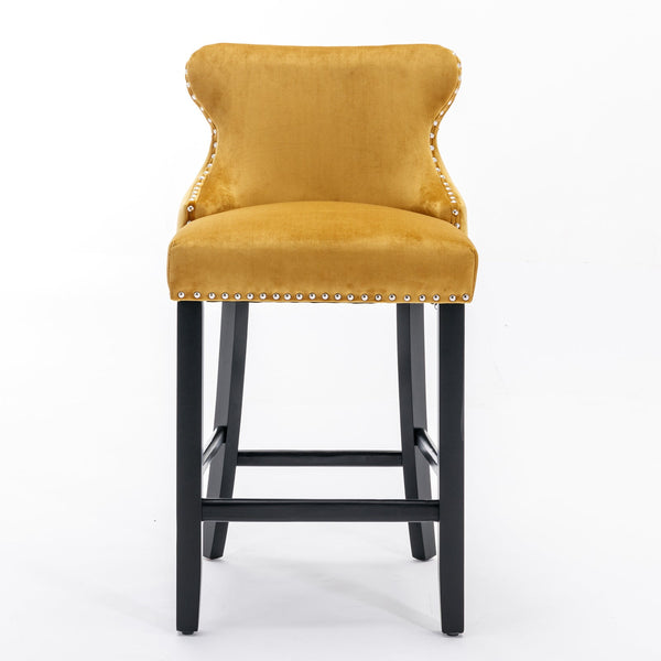 Yellow Velvet Barstool BLAKHOM