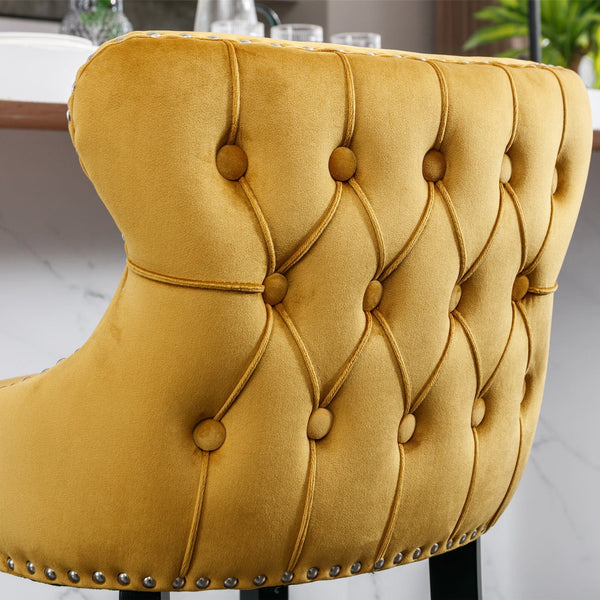 Yellow Velvet Barstool BLAKHOM